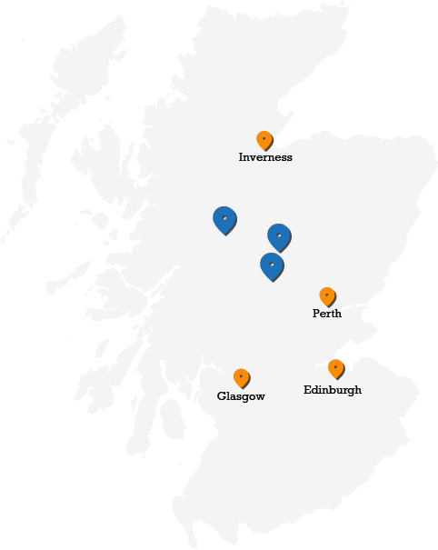 Image showing the Canyoning - River Wild Adventures locations in Scotland